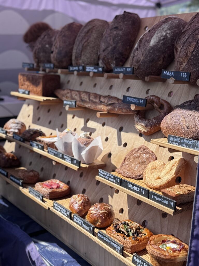 Bread for sale at the Marin Civic Center Farmer's Market